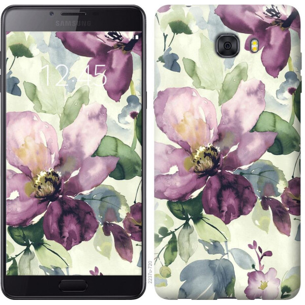 

Чехол на Samsung Galaxy C9 Pro Цветы акварелью (04798)