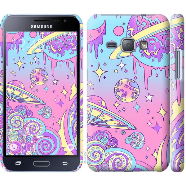 

Чехол на Samsung Galaxy J1 (2016) Duos J120H Розовая галактика (04798)