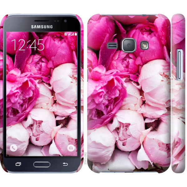 

Чехол на Samsung Galaxy J1 (2016) Duos J120H Розовые пионы (04798)