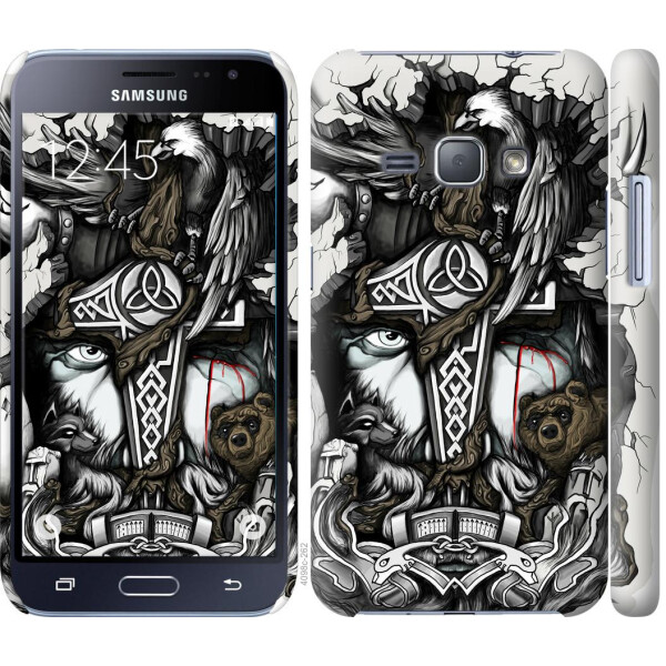 

Чехол на Samsung Galaxy J1 (2016) Duos J120H Тату Викинг (04798)
