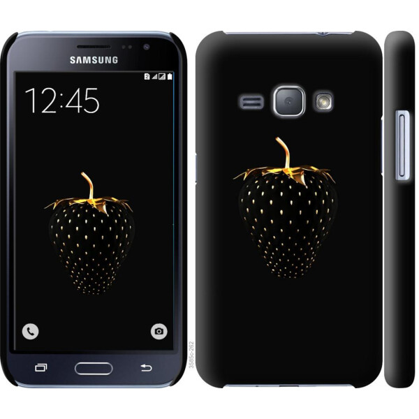 

Чехол на Samsung Galaxy J1 (2016) Duos J120H Черная клубника (04798)