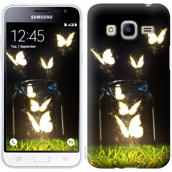 

Чехол на Samsung Galaxy J2 (2016) J210 Светящиеся бабочки (04798)