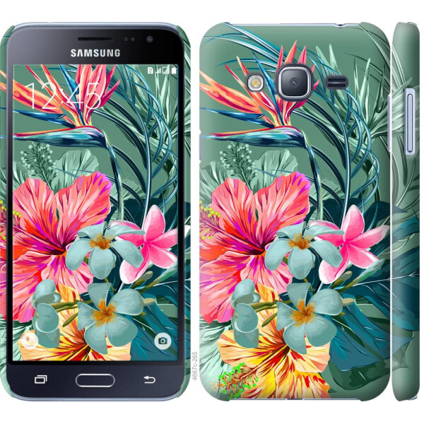 

Чехол на Samsung Galaxy J3 Duos (2016) J320H Тропические цветы v1 (04798)