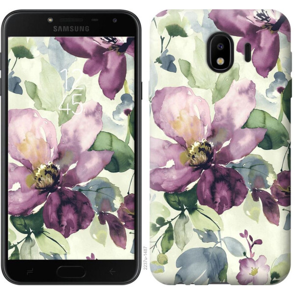 

Чехол на Samsung Galaxy J4 2018 Цветы акварелью (04798)