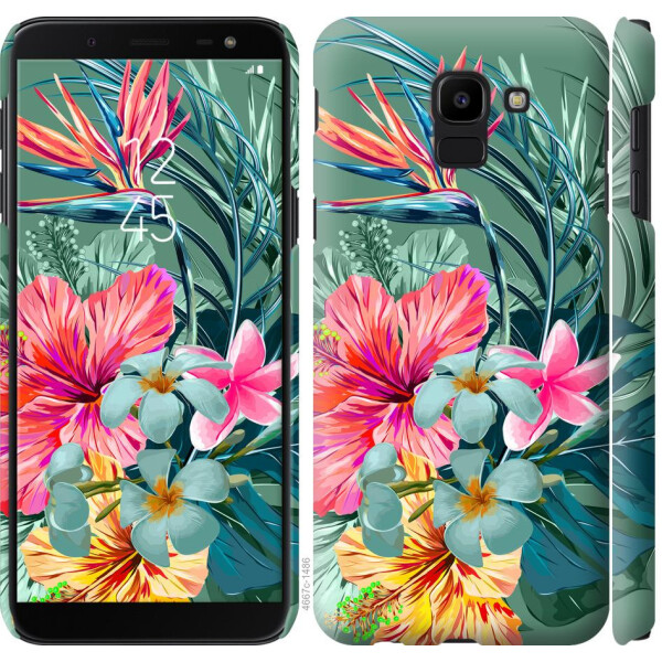 

Чехол на Samsung Galaxy J6 2018 Тропические цветы v1 (04798)