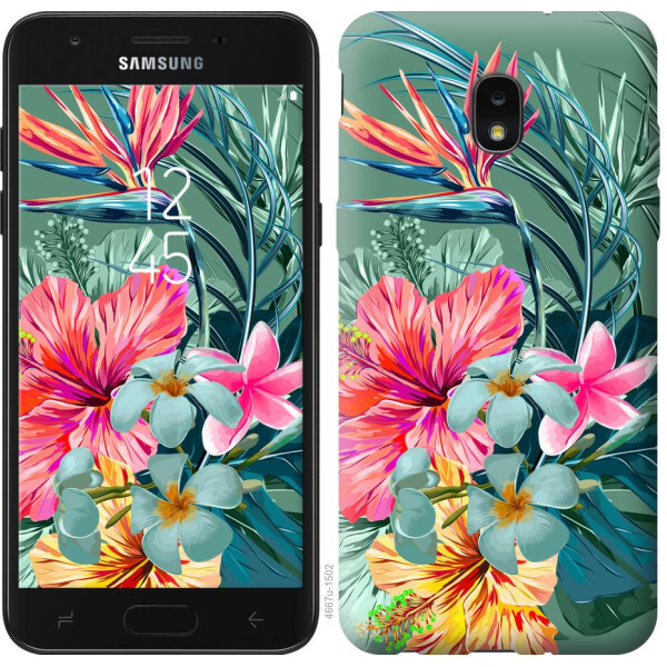 

Чехол на Samsung Galaxy J7 2018 Тропические цветы v1 (04798)
