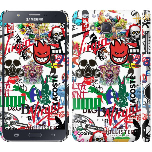 

Чехол на Samsung Galaxy J7 J700H Many different logos (04798)