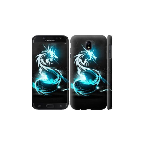 

Чехол на Samsung Galaxy J7 J730 (2017) Бело-голубой огненный дракон (04798)