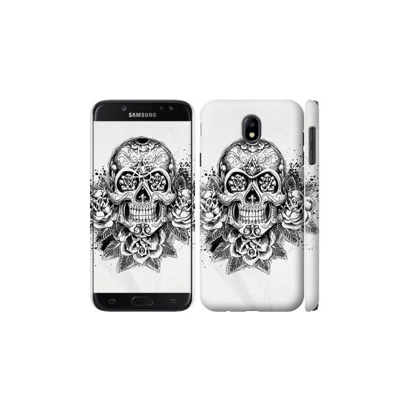 Чехол на Samsung Galaxy J7 J730 (2017) Череп и розы (04798)