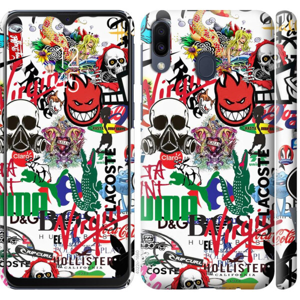 

Чехол на Samsung Galaxy M20 Many different logos (04798)