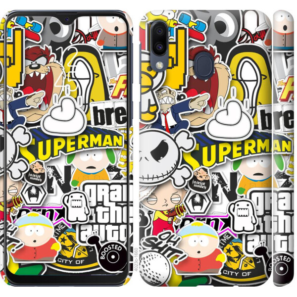 

Чехол на Samsung Galaxy M20 Popular logos (04798)