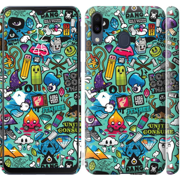 

Чехол на Samsung Galaxy M20 Стикер бомбинг 1 (04798)