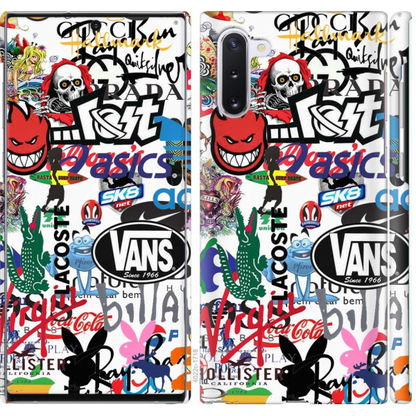 

Чехол на Samsung Galaxy Note 10 Many different logos (04798)