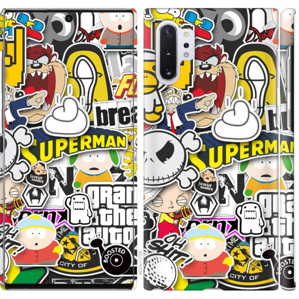 

Чехол на Samsung Galaxy Note 10 Plus Popular logos (04798)