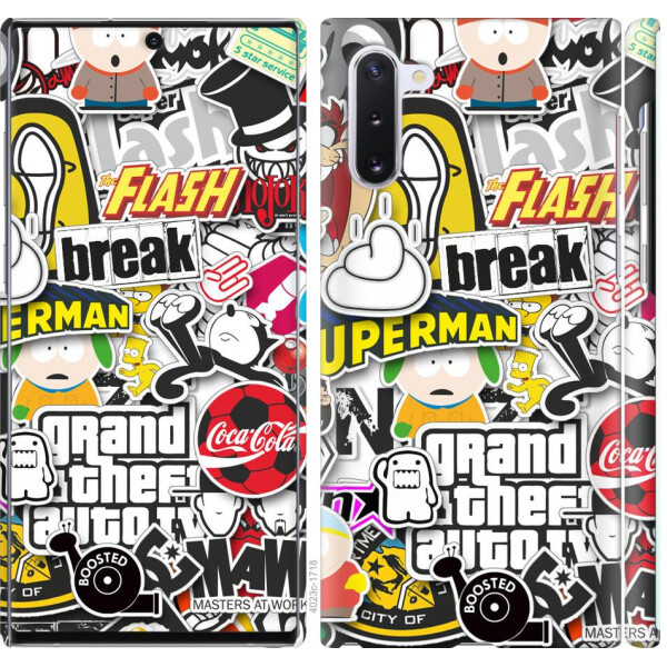 

Чехол на Samsung Galaxy Note 10 Popular logos (04798)