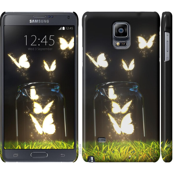 

Чехол на Samsung Galaxy Note 4 N910H Светящиеся бабочки (04798)