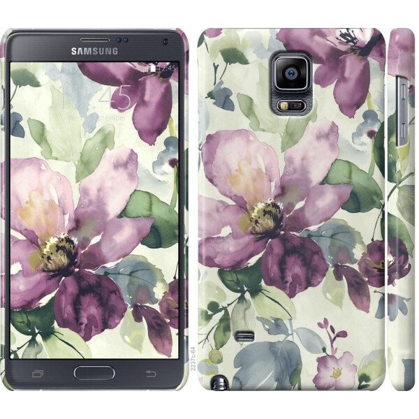 

Чехол на Samsung Galaxy Note 4 N910H Цветы акварелью (04798)