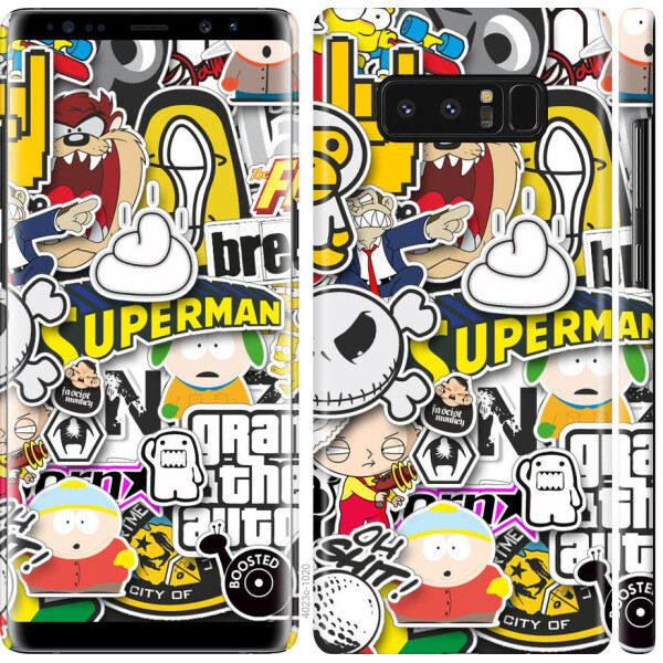 

Чехол на Samsung Galaxy Note 8 Popular logos (04798)