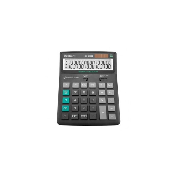 

Калькулятор настольный Brilliant 155х202х35 мм 16 разрядный пластик черный (BS 999)