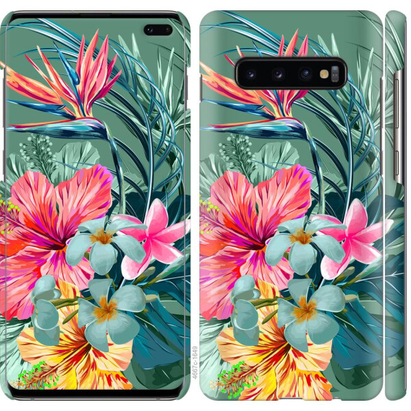 

Чехол на Samsung Galaxy S10 Plus Тропические цветы v1 (04798)