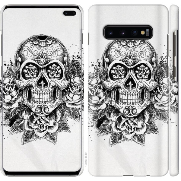 

Чехол на Samsung Galaxy S10 Plus Череп и розы (04798)