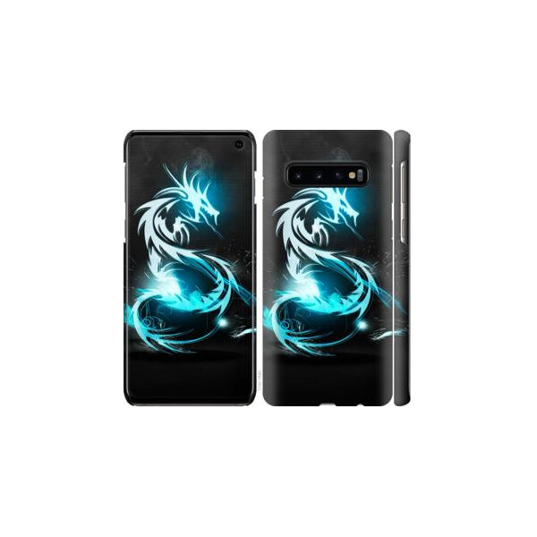

Чехол на Samsung Galaxy S10 Бело-голубой огненный дракон (04798)