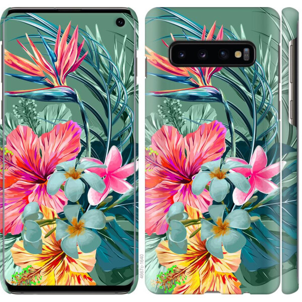 

Чехол на Samsung Galaxy S10 Тропические цветы v1 (04798)