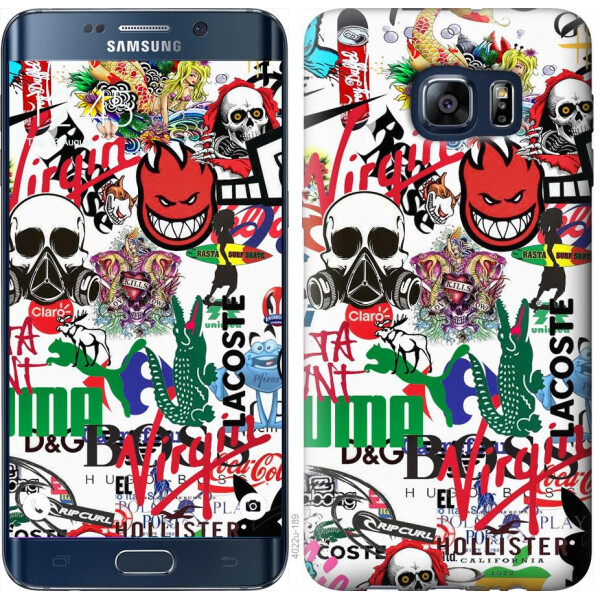 

Чехол на Samsung Galaxy S6 Edge Plus G928 Many different logos (04798)