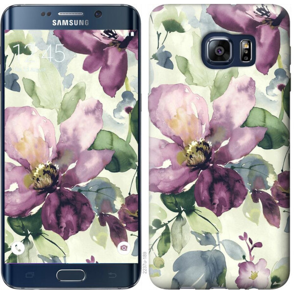 

Чехол на Samsung Galaxy S6 Edge Plus G928 Цветы акварелью (04798)
