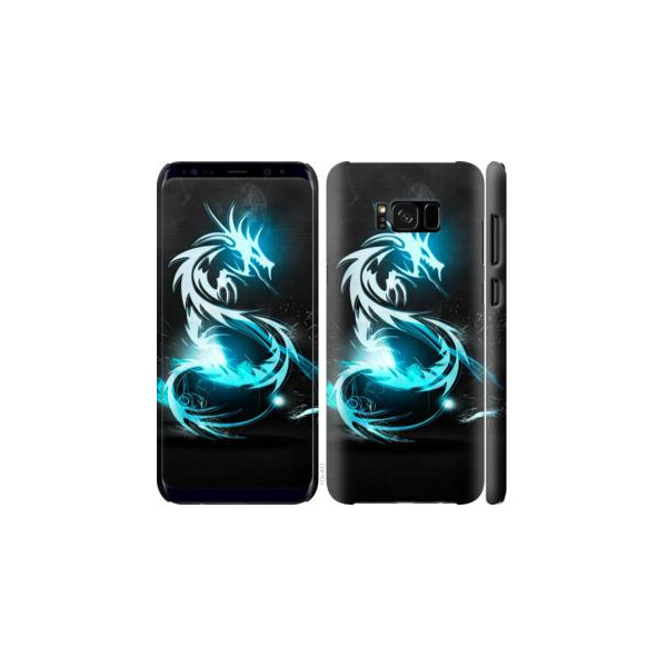 

Чехол на Samsung Galaxy S8 Plus Бело-голубой огненный дракон (04798)