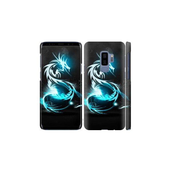 

Чехол на Samsung Galaxy S9 Plus Бело-голубой огненный дракон (04798)