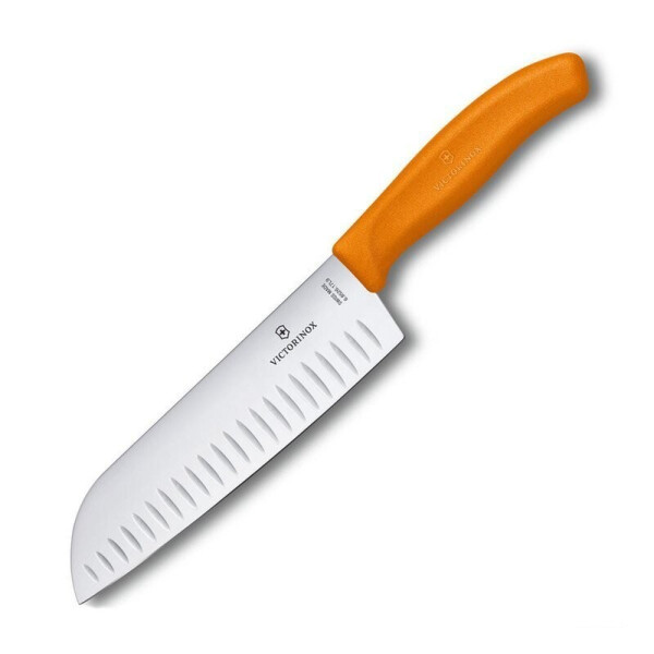 

Нож кухонный Victorinox SwissClassic Santoku 17 см в блистере оранжевый