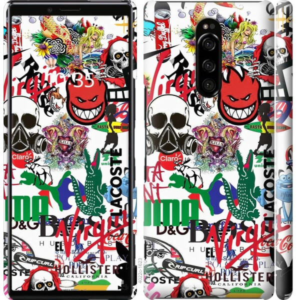 

Чехол на Sony Xperia 1 J9110 Many different logos (04798)