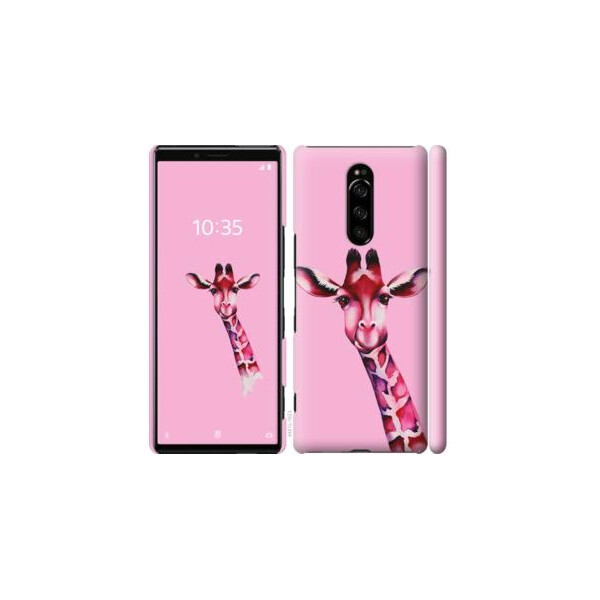 

Чехол на Sony Xperia 1 J9110 Розовая жирафа (04798)
