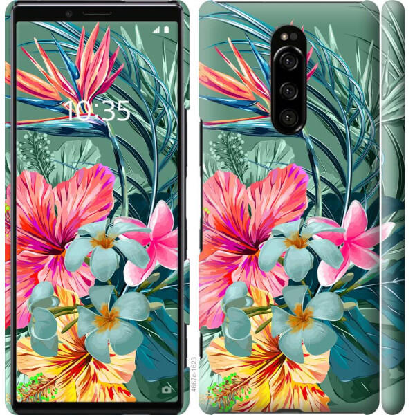 

Чехол на Sony Xperia 1 J9110 Тропические цветы v1 (04798)