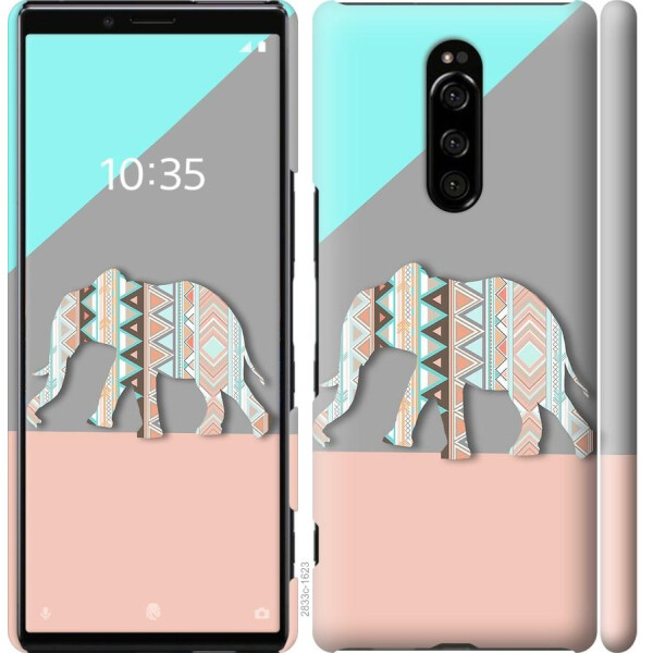 

Чехол на Sony Xperia 1 J9110 Узорчатый слон (04798)