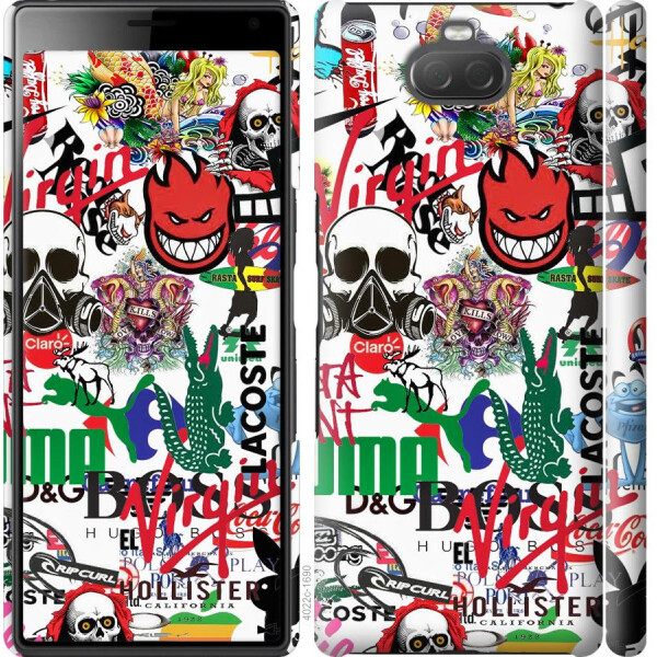 

Чехол на Sony Xperia 10 Plus I4213 Many different logos (04798)