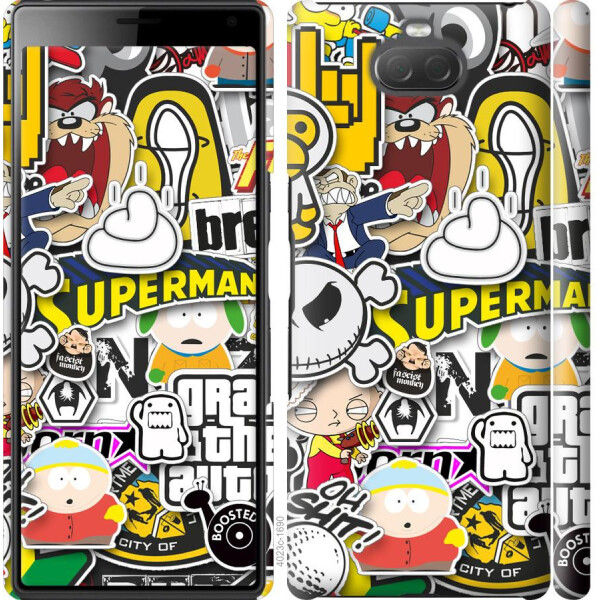 

Чехол на Sony Xperia 10 Plus I4213 Popular logos (04798)