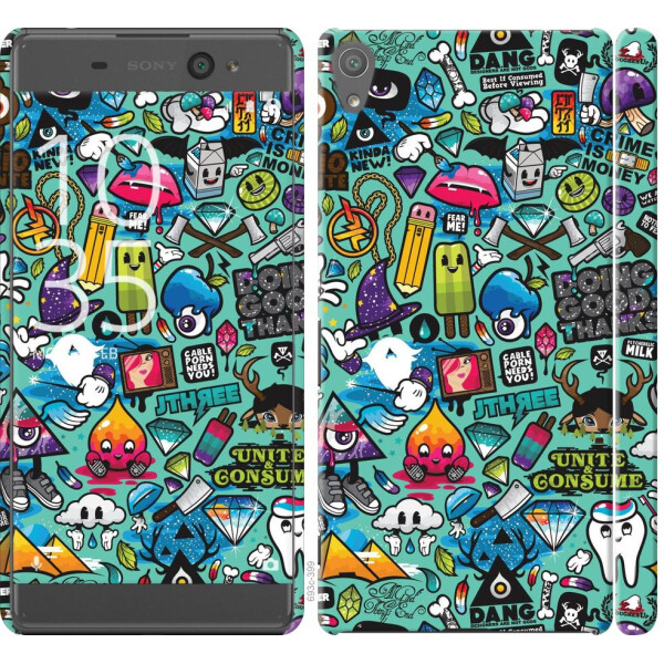 

Чехол на Sony Xperia XA F3112 Стикер бомбинг 1 (04798)