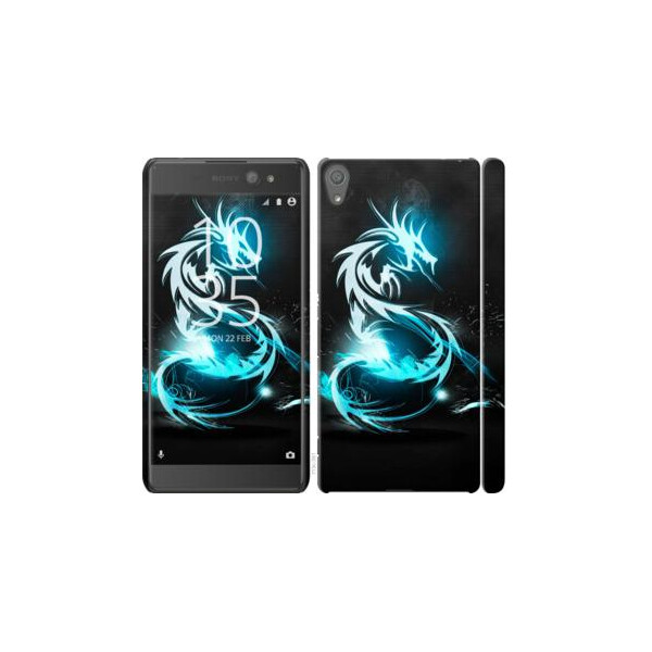 

Чехол на Sony Xperia XA Ultra Dual F3212 Бело-голубой огненный дракон (04798)