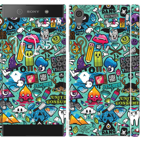 

Чехол на Sony Xperia XA1 G3112 Стикер бомбинг 1 (04798)