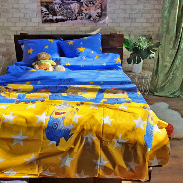 

Комплект постельного белья Уютная Жизнь Детский полуторный Бязь 150x215 Веселый миньйон