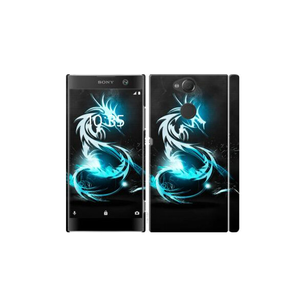 

Чехол на Sony Xperia XA2 H4113 Бело-голубой огненный дракон (04798)