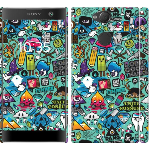 

Чехол на Sony Xperia XA2 H4113 Стикер бомбинг 1 (04798)