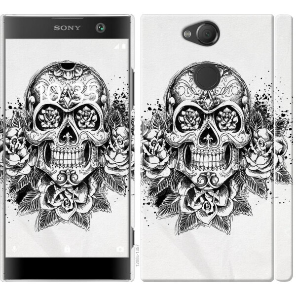 

Чехол на Sony Xperia XA2 H4113 Череп и розы (04798)