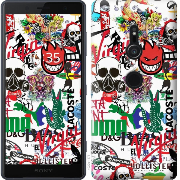 

Чехол на Sony Xperia XZ2 H8266 Many different logos (04798)