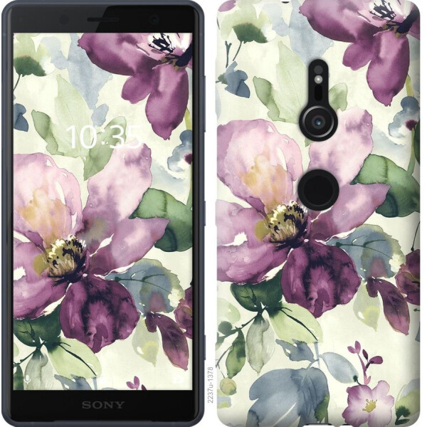 

Чехол на Sony Xperia XZ2 H8266 Цветы акварелью (04798)