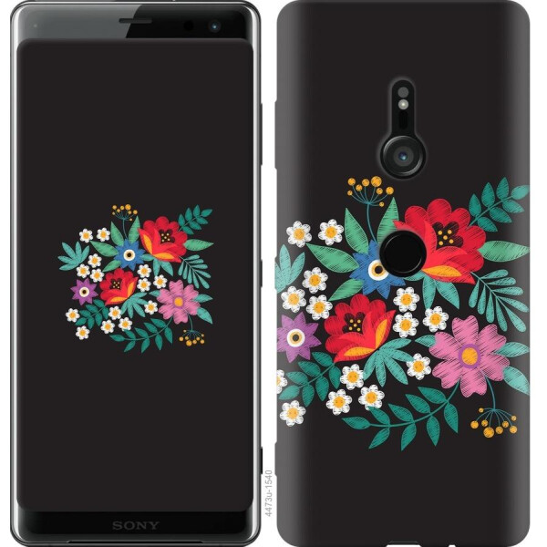 

Чехол на Sony Xperia XZ3 H9436 Вышитые цветы (04798)
