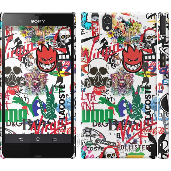 

Чехол на Sony Xperia Z C6602 Many different logos (04798)