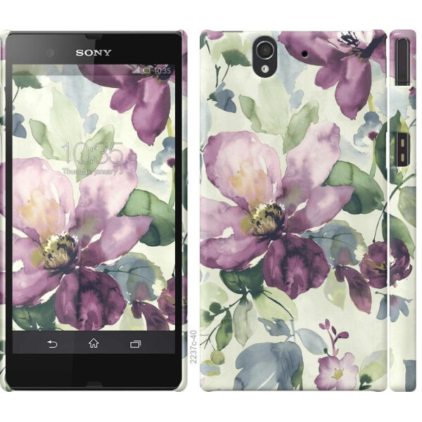 

Чехол на Sony Xperia Z C6602 Цветы акварелью (04798)